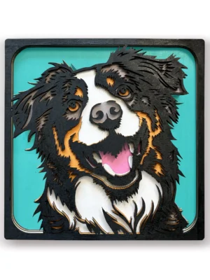a 3D wooden dog wall art craft kit from Tiny Explorers Hub